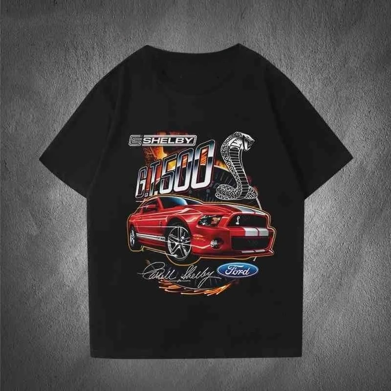 

Ford Mustang GT American Muscle Car Racing Short Sleeve Clothes T-Shirt Men's Summer Periphery