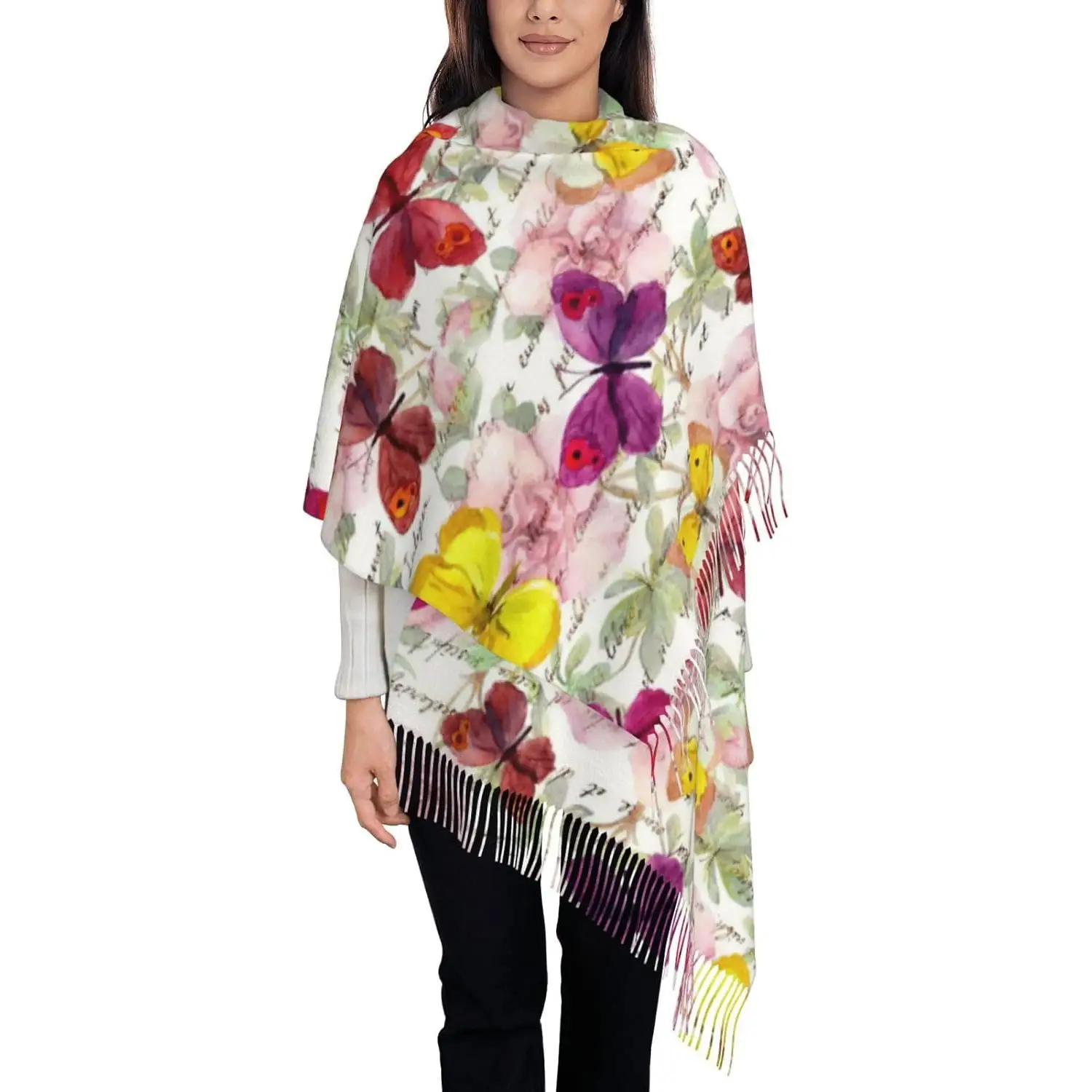 

Зимний камуфляжный шарф с кисточками и принтом, легкие шали с кисточками, мягкие шарфы для женщин и мужчин, повседневные офисные путешествия