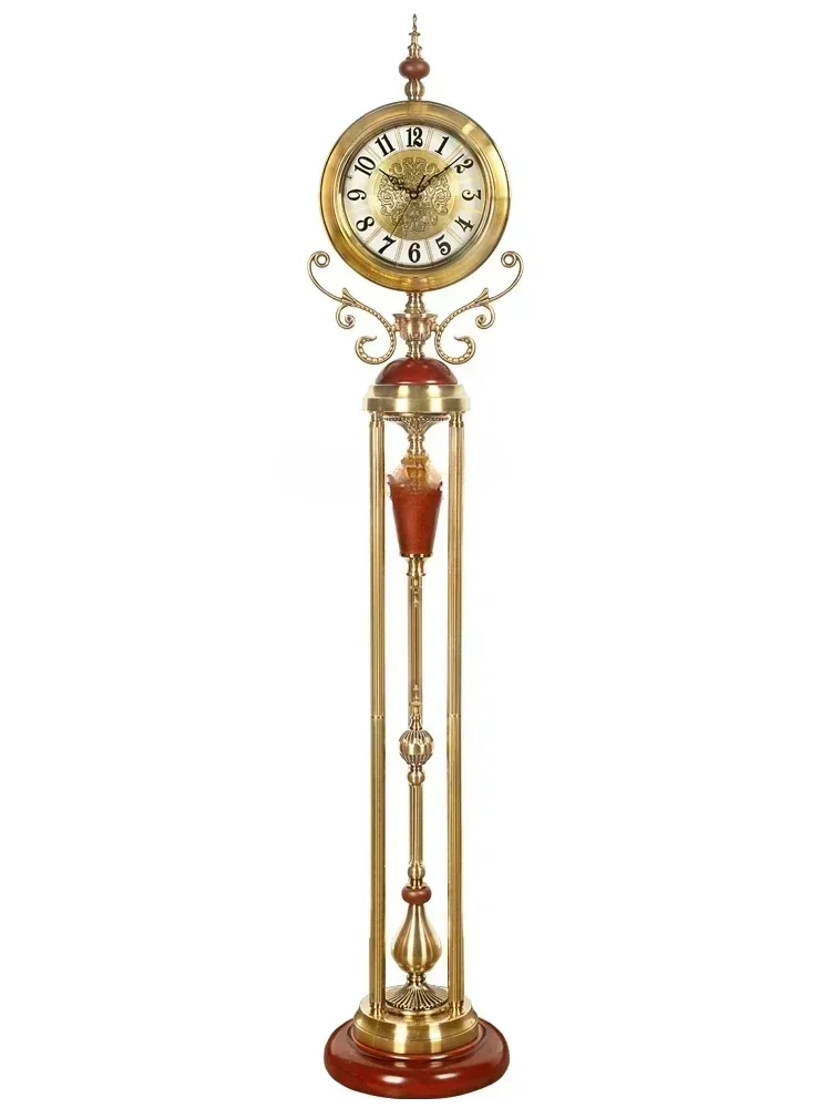 Reloj de pie Hanshi para sala de estar, reloj de cuarzo silencioso de lujo para el hogar, reloj vertical europeo