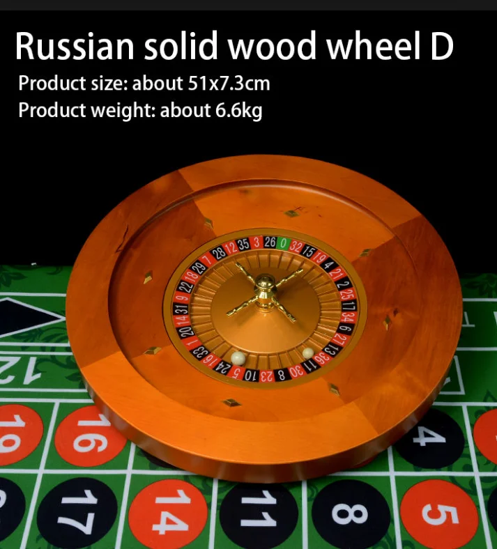 High Quality Russian Solid Wood Roulette Casino Quality Wooden Roulette Wheel Large Size European Single 0 Roulette Game