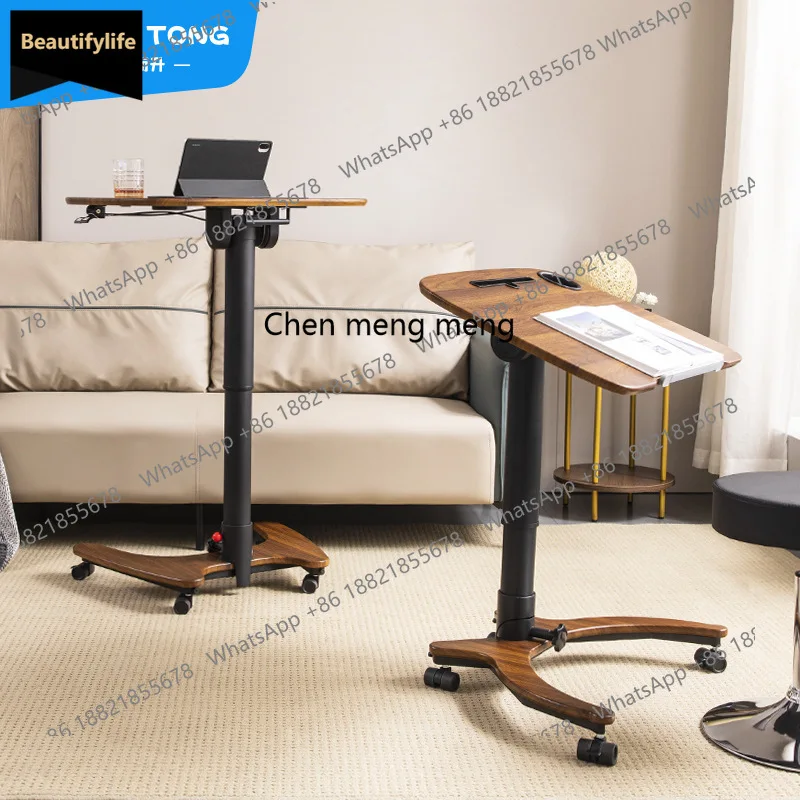 A139 Folding Lifting Computer Desk Standing Lifting Workbench Movable Flip Learning Solid Wood Desk