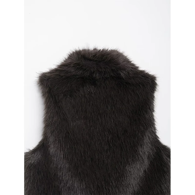 Gilet Giubbotti Autunno Donna 2025 New Fashion Slim Collo alto Elegante Caldo Giacche da donna Chic Pelliccia sintetica Autunno Cappotti giovanili