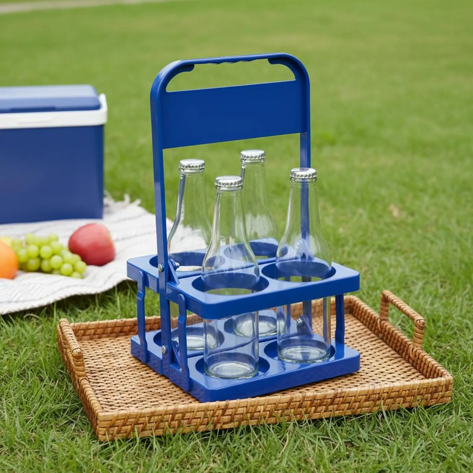 

4 Bottle Collapsible Beer Rack Foldable Plastic Beer Carrier Folding Bottle Carrier Lightweight Portable Beverage Holder Sturdy