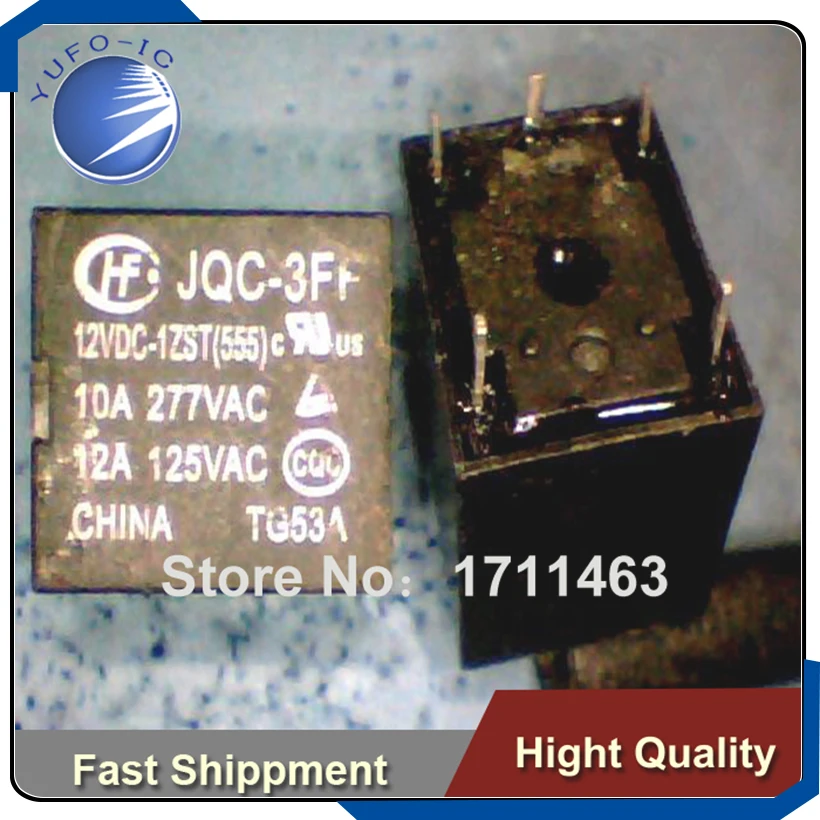 Free Shipping 20PCS Used disassemble relay JQC-3FF 12VDC-1ZST (555) T73-1C-12V YF0923
