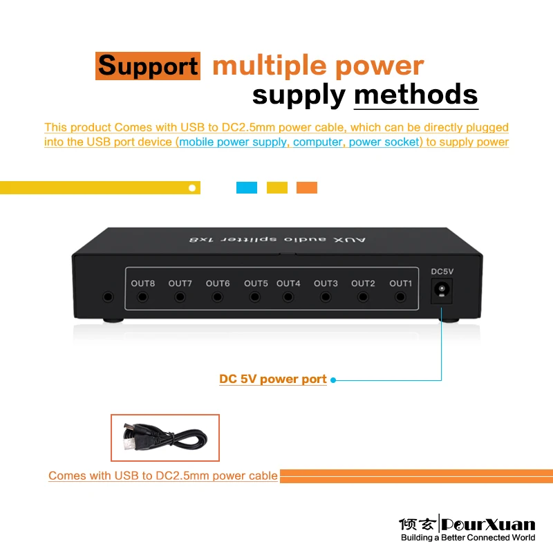 Imagem -05 - Multi Headphone Audio Splitter Amplificador de Auscultadores Adaptador Amplificador Estéreo 3.5 mm Aux Headphones Splitter 1x8