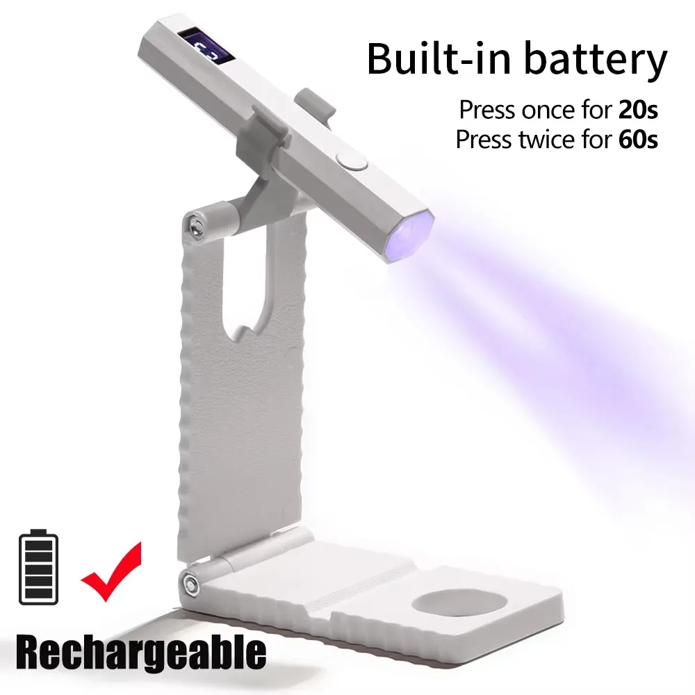 Kreatywny zestaw 2 w 1: lampa do paznokci z wyświetlaczem LCD, ładowalny uchwyt na lampę UV, podświetlany uchwyt na telefon USB, lampa do pieczenia.