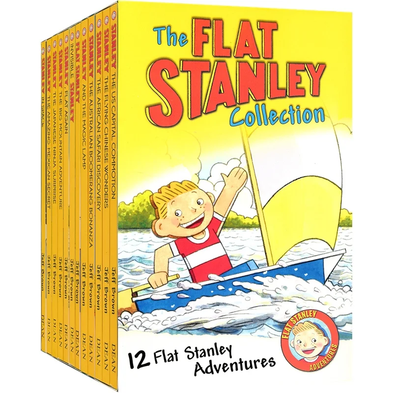 

12PCS/SET The Flat Stanley's Worldwide Adventures Children's Picture English Reading Book Comic Novel Fiction Kids Gift