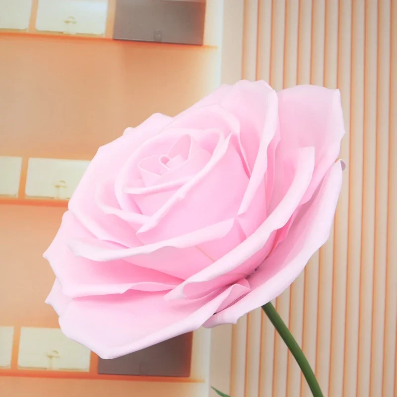 40-60CM Sztuczna głowa róży Dekoracja ślubna Duża dekoracja imprezowa Okno centrum handlowego Rekwizyty fotograficzne 3D Kwiaty PE — zdjęcie 3