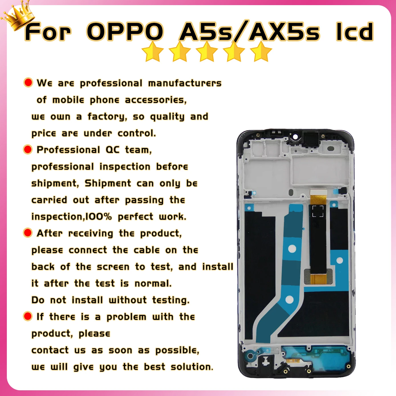 6.2\'\' Display For OPPO A7 AX7 LCD Display Touch Screen For OPPO A5s AX5s CPH1909 LCD For OPPO A12 CPH2077 Digitizer Assembly