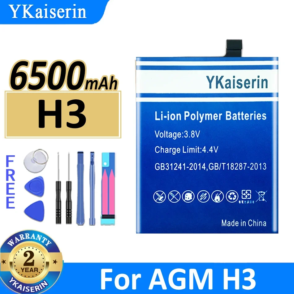 

5100mAh/6500mAh YKaiserin Battery H2 For AGM A10 H1 H3 Batteries