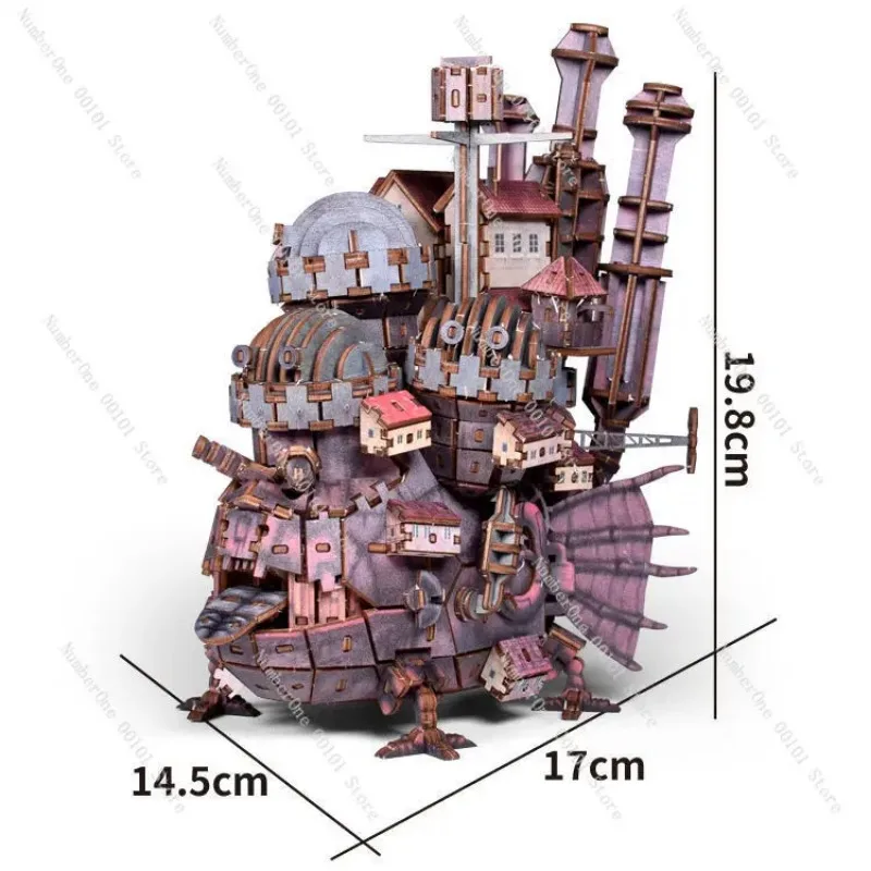 3D Wooden Castle Puzzle, DIY Assembly Model Building Toy, Mobile Castle Ornament for Home Decor