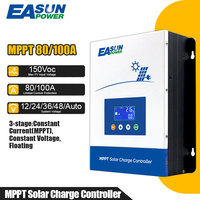 EASUN 80A/100A MPPT Solar Charge Controller 12V/24V/36V/48V Battery Charger Max 150V Back-light LCD Solar Regulator BTS Function