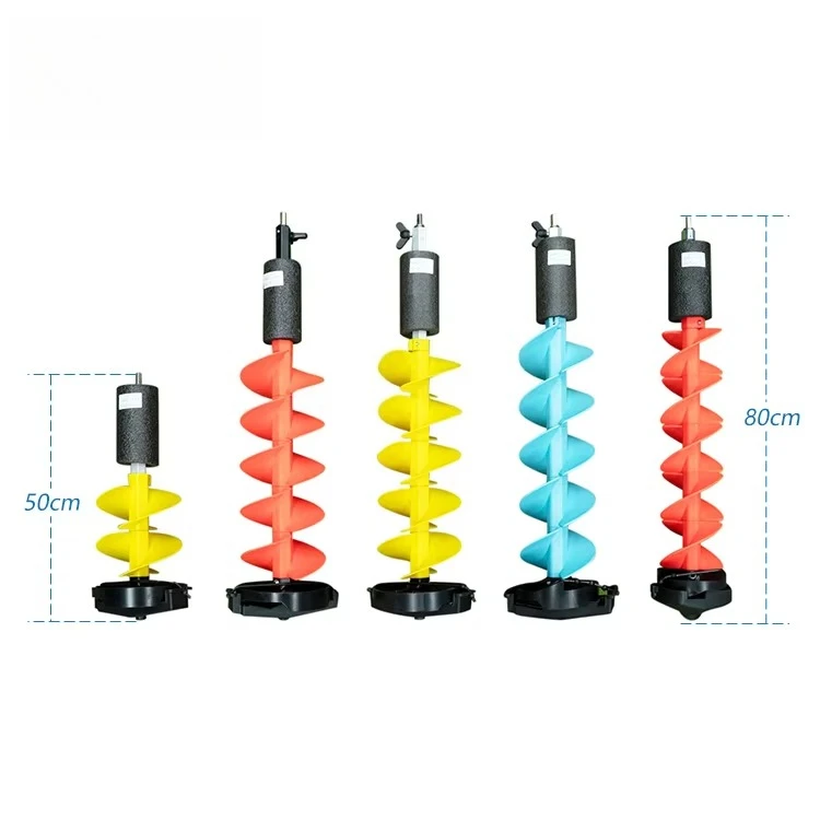 YumuQ Dia 6/7/8 Inch Nylon Double Helix Ice Auger 50/80Cm Length Ice Screw for Fishing Ice Fishing Accessory