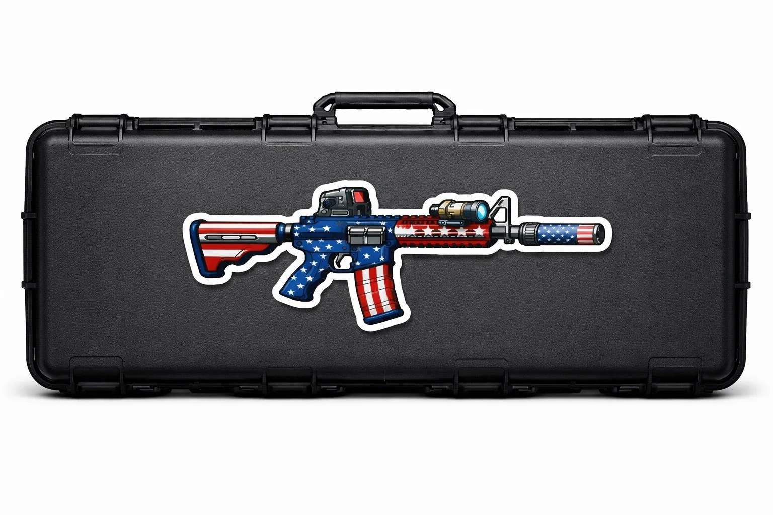 American Flag AR Gun Trendy Boat Car Camper Van Laptop Decoration Vintage Aesthetic Cool Funny