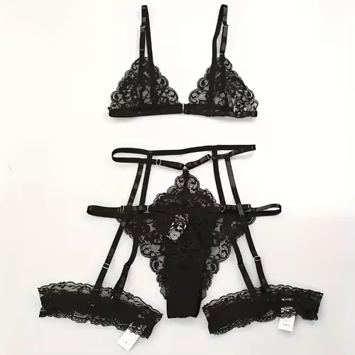 Toucheart 3 Piece Set Sleepwear Suit Sexy Lingerie Women Thin Transparent Lace Bra Set See Through Female Erotic Underwear New - Image 10