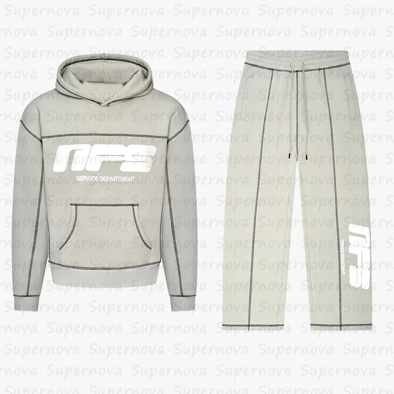 

Spring and Autumn Plush Hoodie and Pants Set for Men and Women, Couple Style, Loose Casual Sportswear, Fashionable Two Piece Out