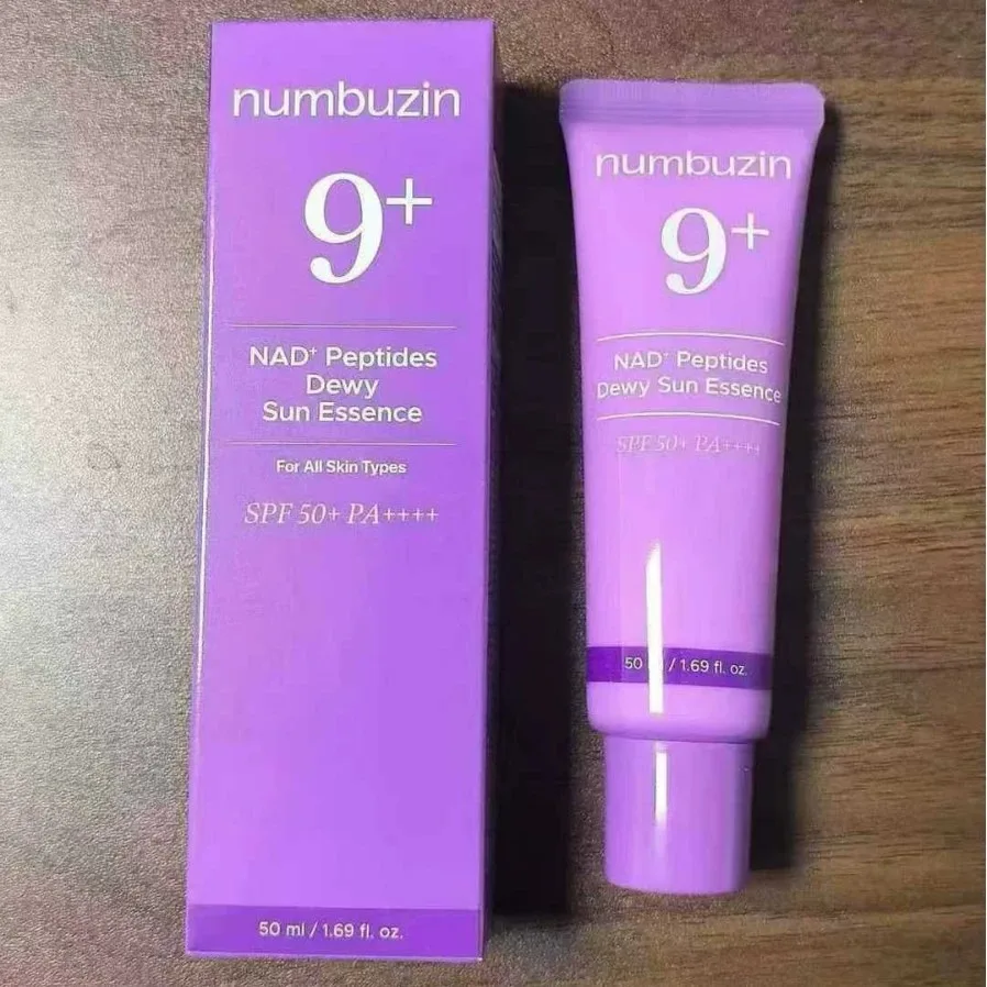 Numbuzin No.9+ NAD+ Peptide Dewy Sun Essence SPF50+ PA++++ 50ml Waterproof Sweat Resistant Hydrating Facial UV Protection