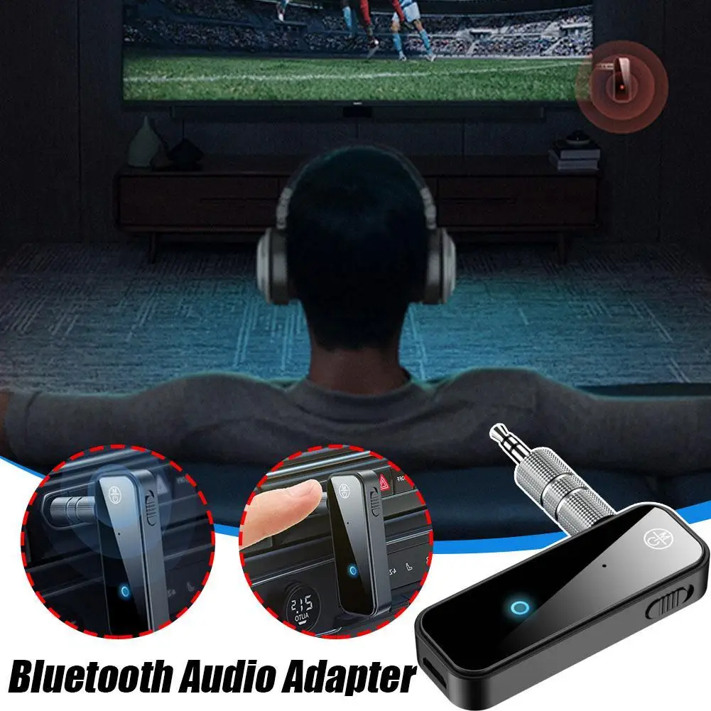 Bluetooth 5.3 Transmitter Aux Bluetooth Adapter AUX Adapter Wireless Audio Adapter for Car/TV/Home Stereo/Headphone/Speaker Y4F6