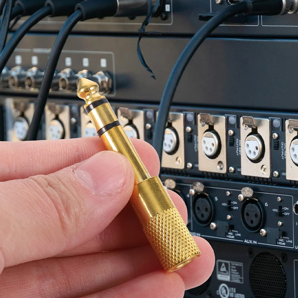 

4pcs Audio Jack Adapter Gold Plated Guitar Microphone Amp Headphone Stereo Female Connector 6.5Mm To 3.5Mm Copper Mono To