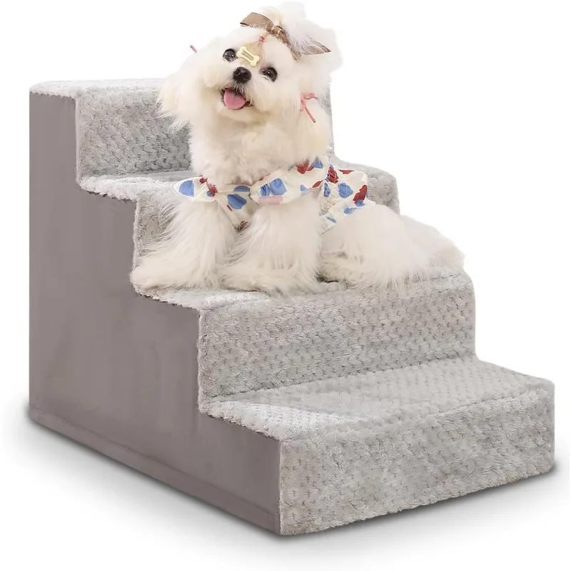 

Dog Stairs for Small Dogs,17.5" H,4-Step Dog Steps for High Bed Couch and Sofa,Pet Stairs for Dogs and Cats Climbing
