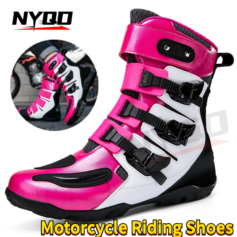 

Motorcycle Boots Men Motorcycle Riding Shoes Ankle Shoes Gear Shifting Pads Ultrafine Fiber Upper Motorcyclist Boots Size 37-48