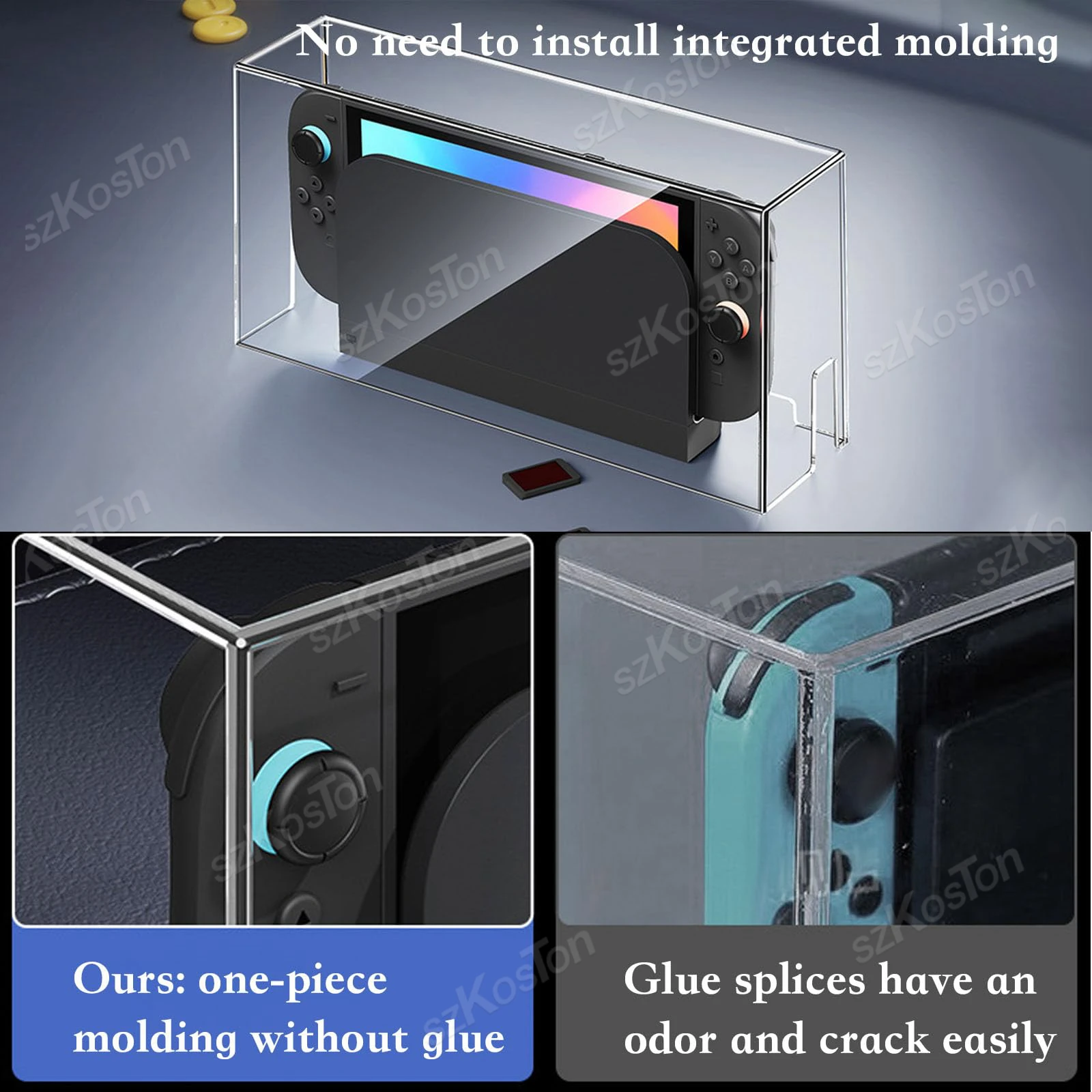 Capa protetora acrílica contra poeira para switch 2, console de jogos, capa protetora transparente, anti arranhões, à prova d'água, acessórios para jogos switch2