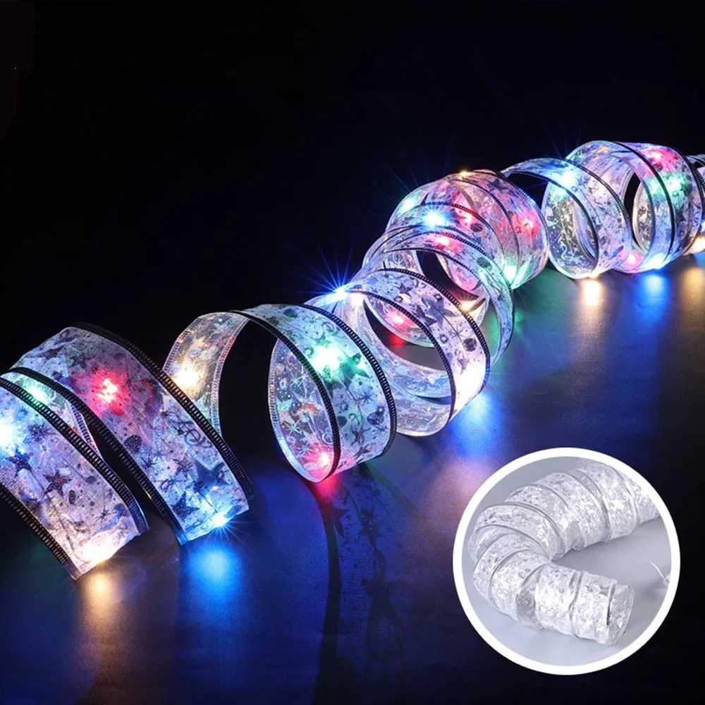 LED Ribbon Fairy Lights String Christmas Tree Garland Lights for Indoor Home Bedroom Decoration Wedding Party Battery Operated