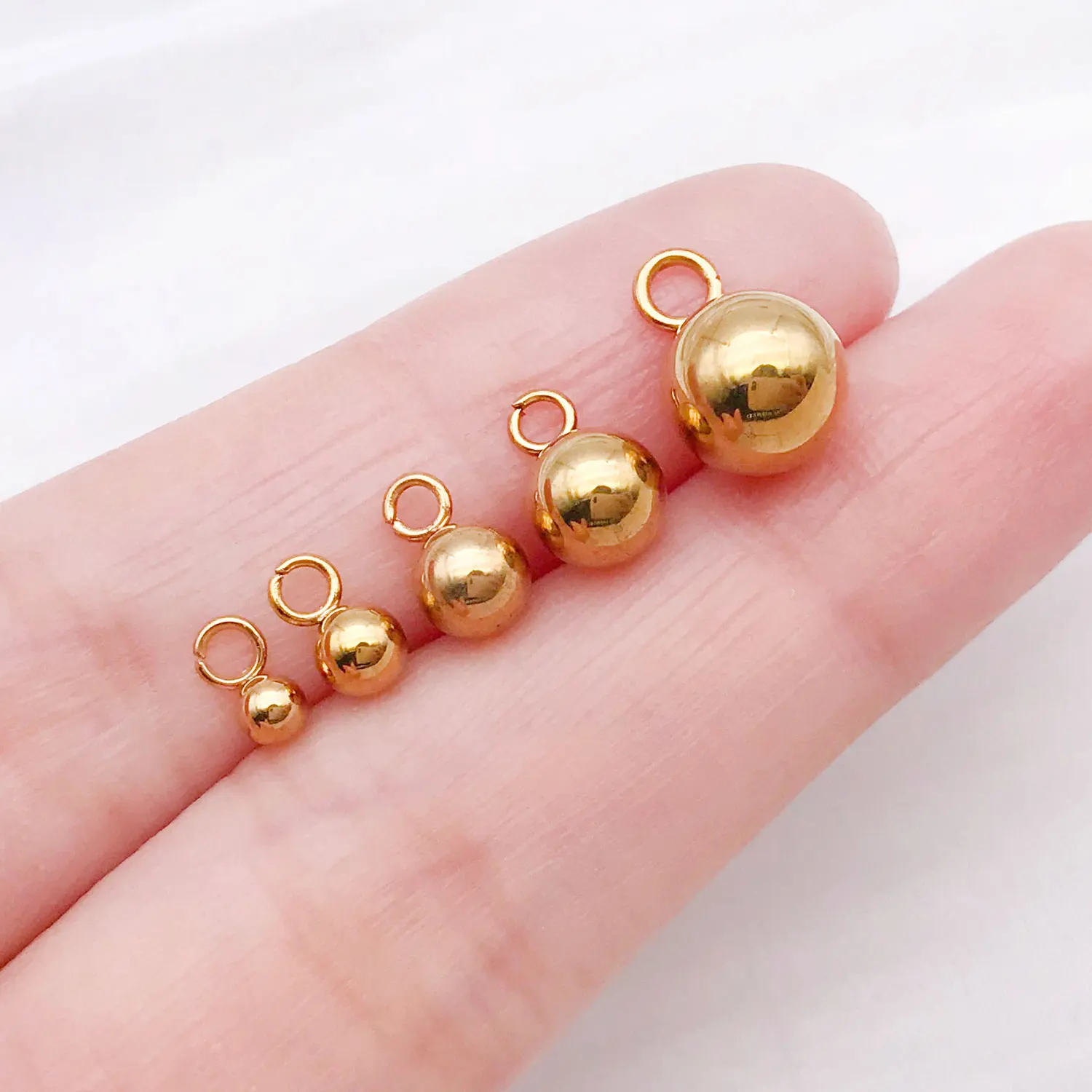 20pcs Stainless Steel Round Solid Ball Bead Charms for DIY Bracelet Necklace Earrings Jewelry Making Accessories image 5