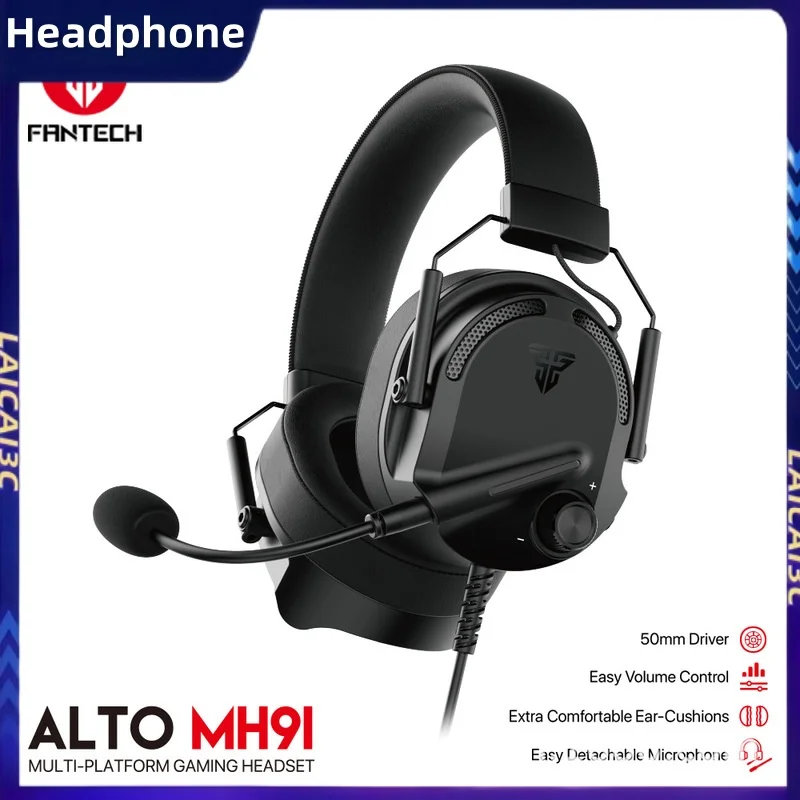 

FANTECH ALTO MH91 Gaming Headphone 50mm driver 3.5mm connection port detachable microphone compatible PC XBOX mobile devices