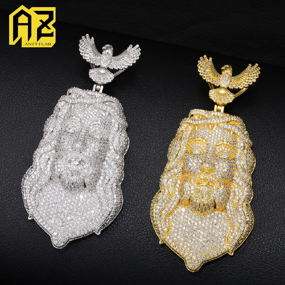 

Anztilam Eagle Иисус Iced Out кулон ожерелье с длинной звеньевой веревочной цепочкой ожерелья для женщин мужчин латунь циркон хип-хоп ювелирные изделия