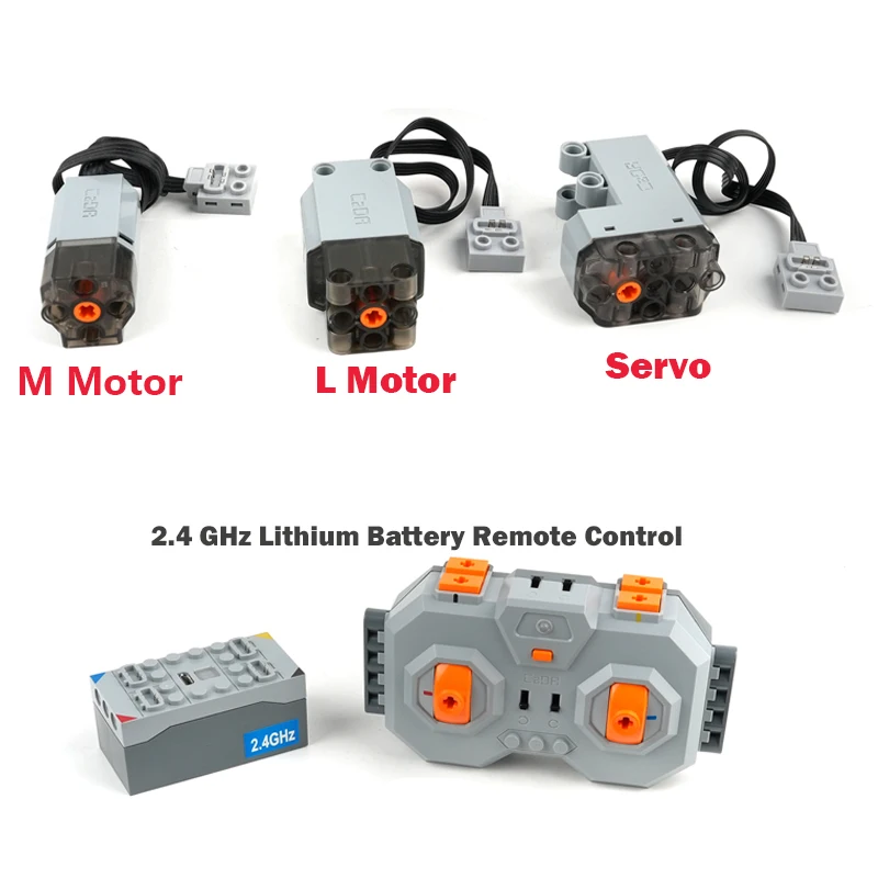 

Technology Building Blocks Parts M/L/Servo Motor +2.4G 4CH Remote Control Power Functions DIY Assembled Model Blocks Toys Parts