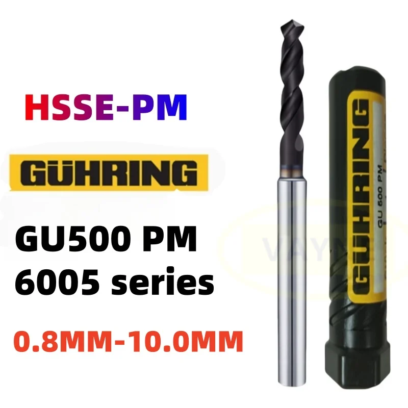 0.8-10mm GUHRING 6005 HSSE-PM GU500 PM 3D foret tige de renfort 0.8 1 1.05 1.35 2 2.65 3 4 5 6 7 8 9 10mm alliage d'acier en poudre