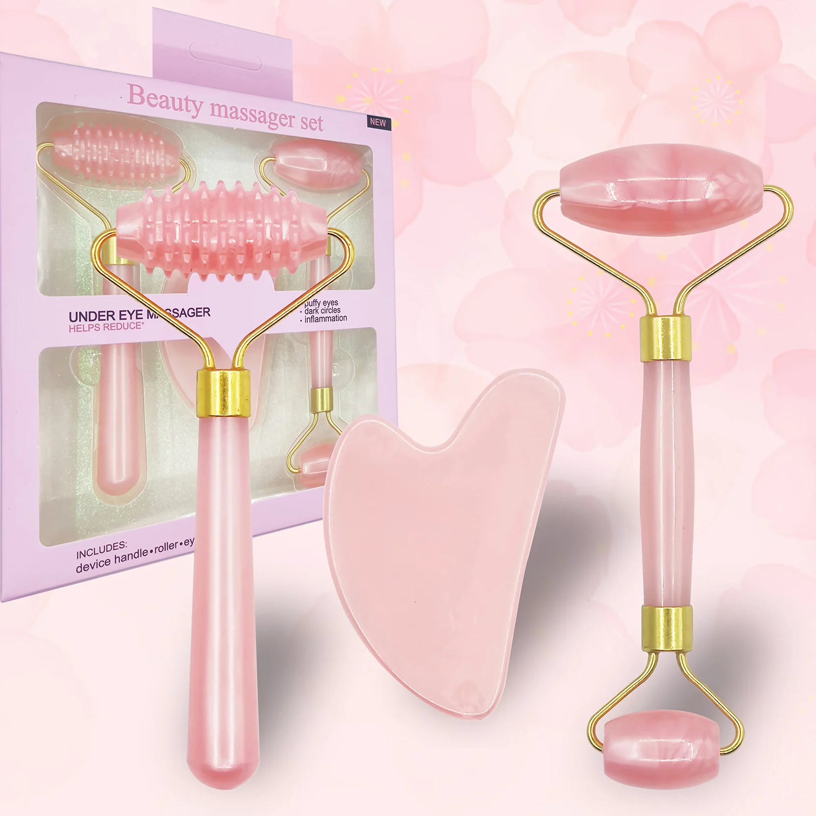 3 قطعة غوا شا مكشطة مجلس الأسطوانة تدليك غواشا للوجه الرقبة الجلد رفع مزيل التجاعيد الجمال العناية بالوجه سبا تدليك مجموعة #3