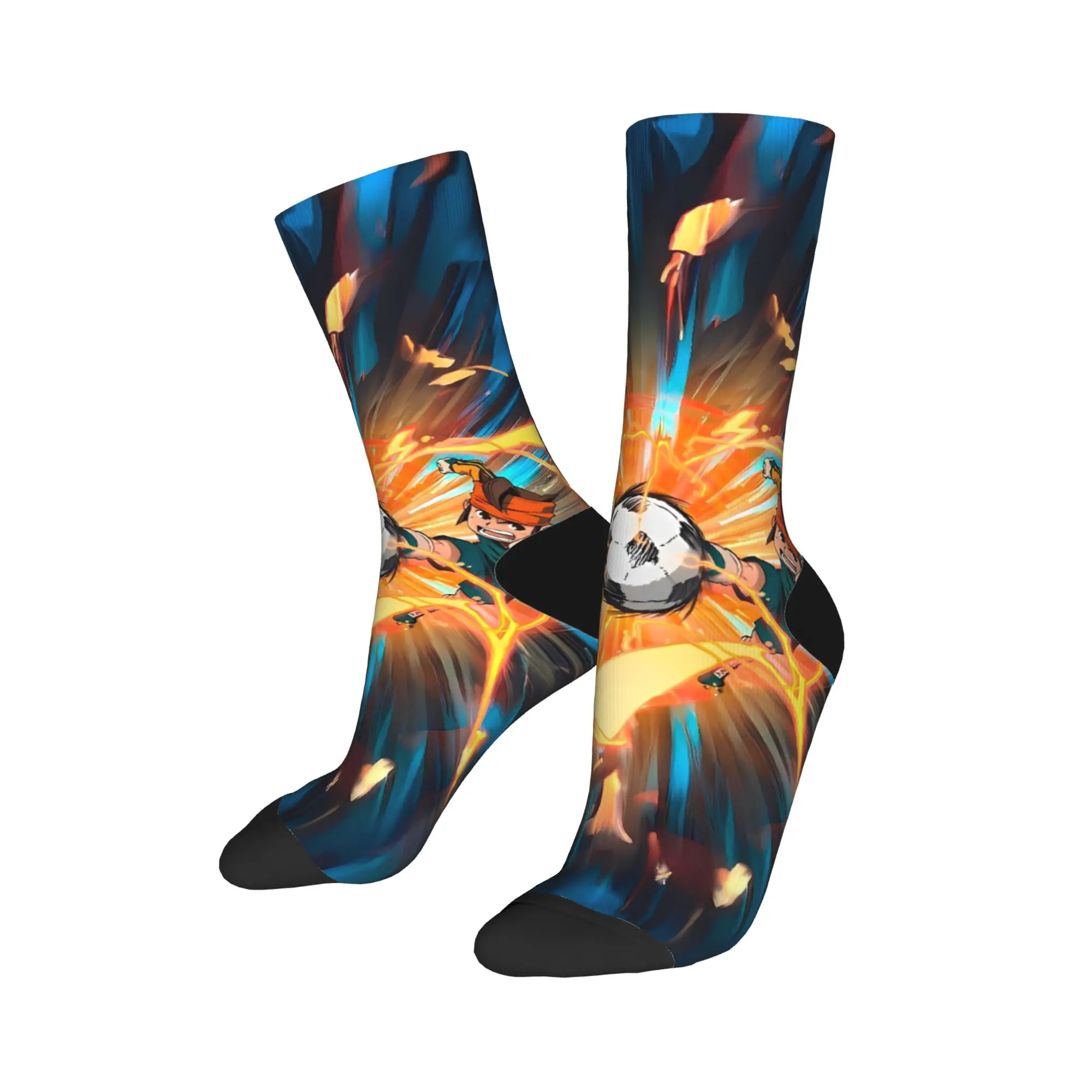 الكبار الرجال الجوارب أنيمي المحور الحريق Inazuma أحد عشر جوارب عدم الانزلاق الجوارب المريحة الربيع عادية الرسم في الهواء الطلق جوارب رياضية #3
