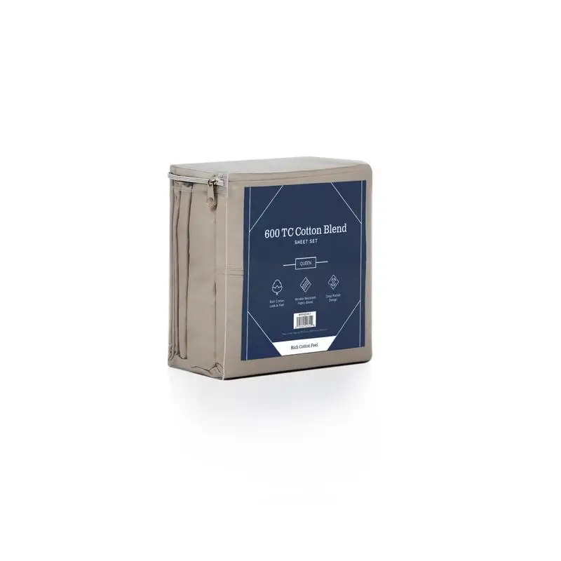 

Комплект простыней из хлопка 600 TC, размер размера Split Cal King, цвет песчаника