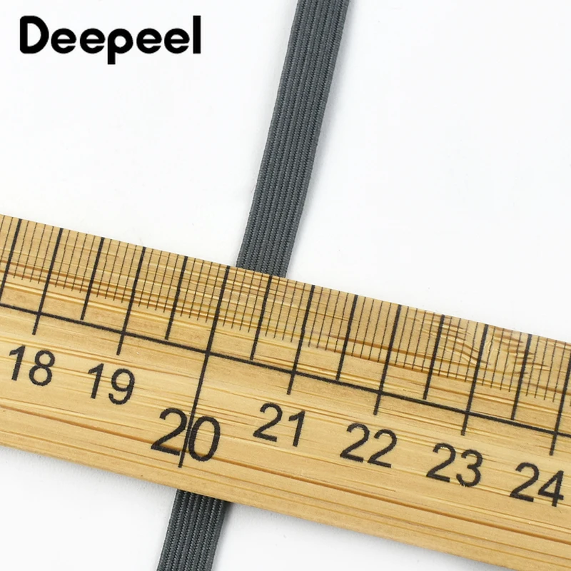 

30Meters 6mm Flat Elastic Rope Mask Hairwear Pants Waistband Rubber Bands Oversleeve Cap Shoes Stretch Tape Sewing Accessories