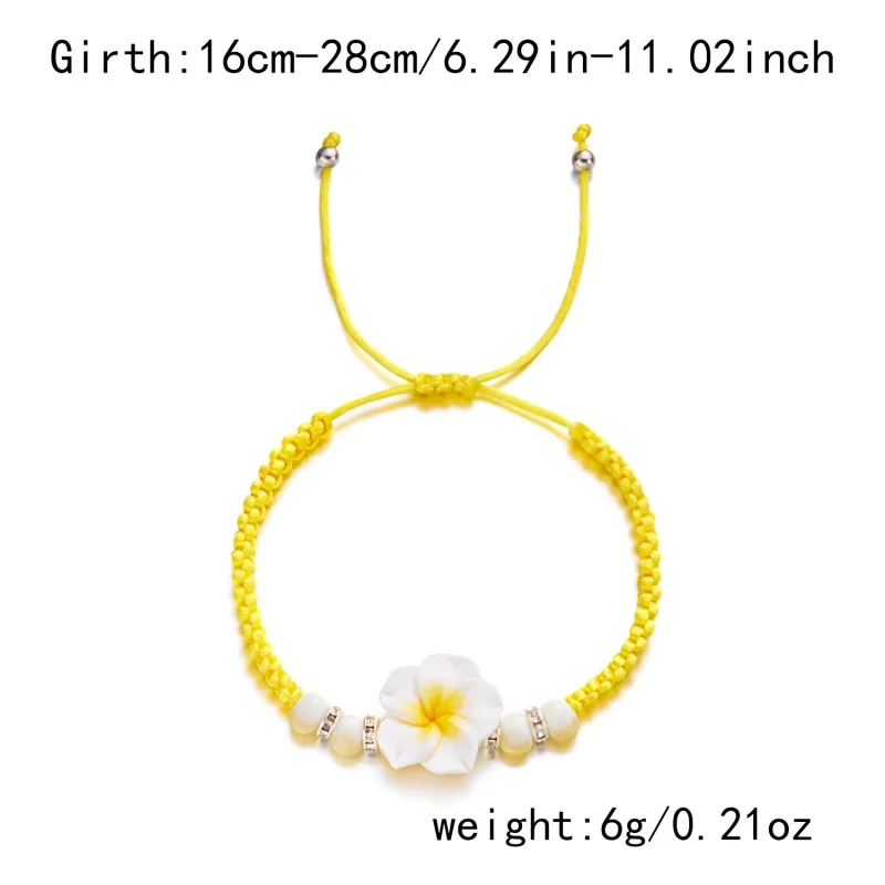 2025 New Sweet Cute Flower Hand-Woven Hand Rope Fashion Adjustable Colorful Woven Wrist Chain Travel Beach Party Jewelry Gift