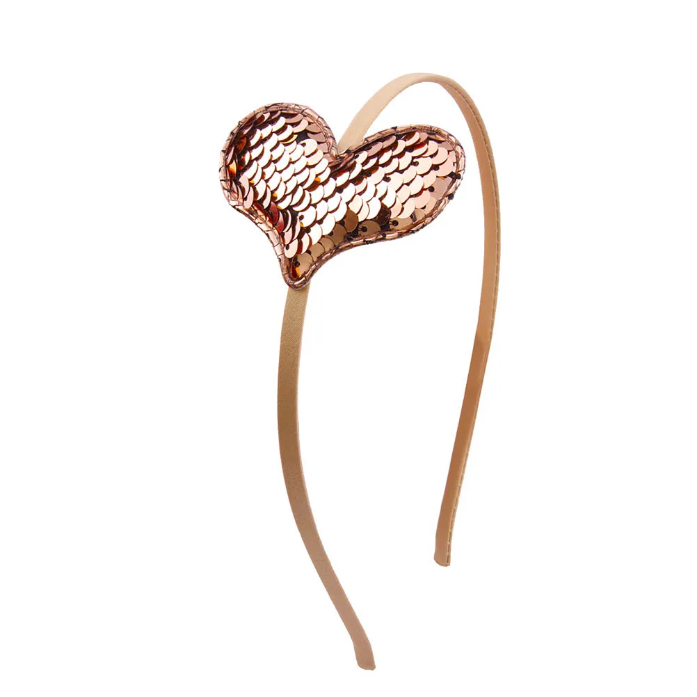 

6Pcs Sequin Loving Heart Headbands Cute Heart Hair Hoops for Birthday Party Holiday Wear Headband Sequin Headband