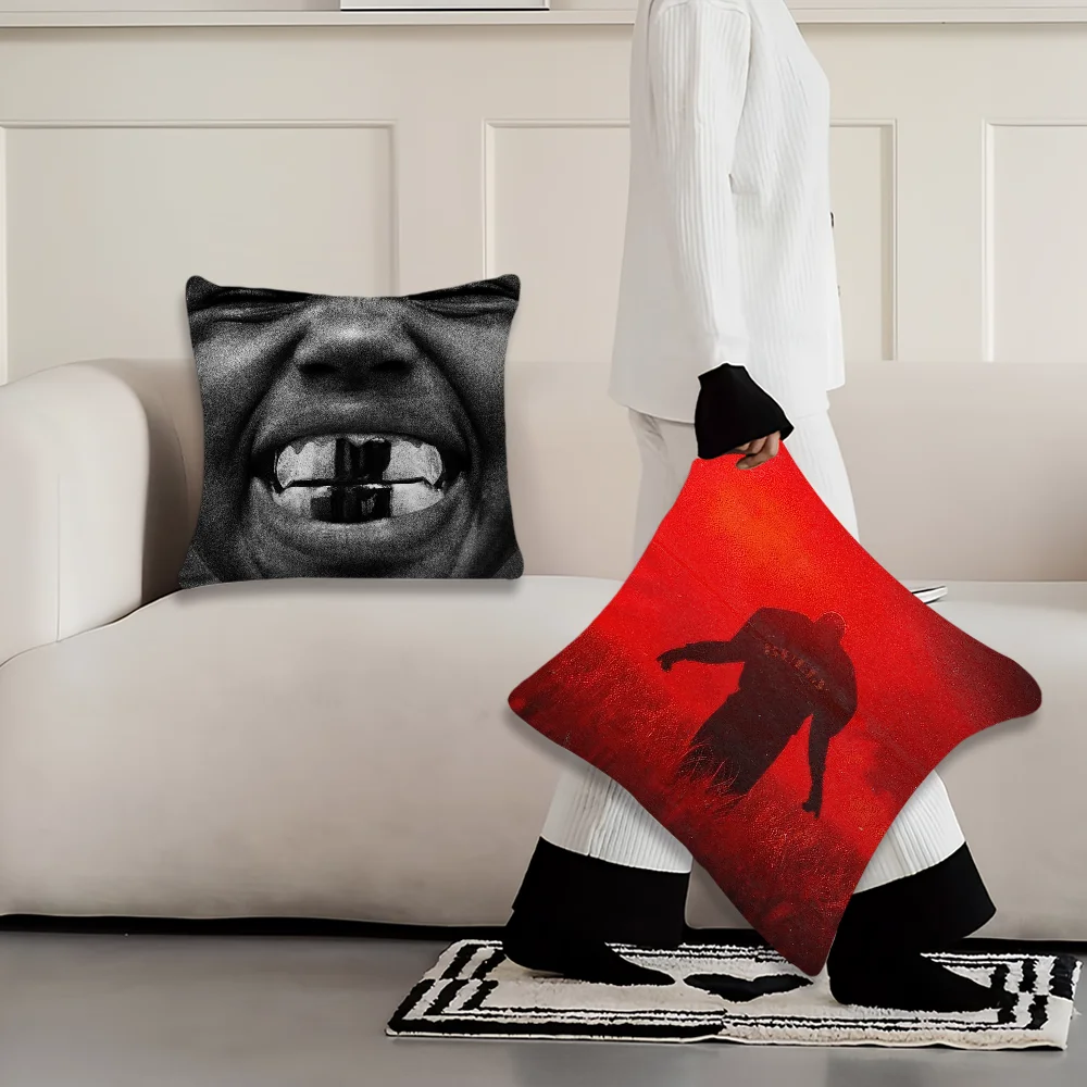 Rapper K-Kanye W-West Beauty And The Beast Decoration Room Home Sofa living Office Car Nordic Simplicity Pillow Cover