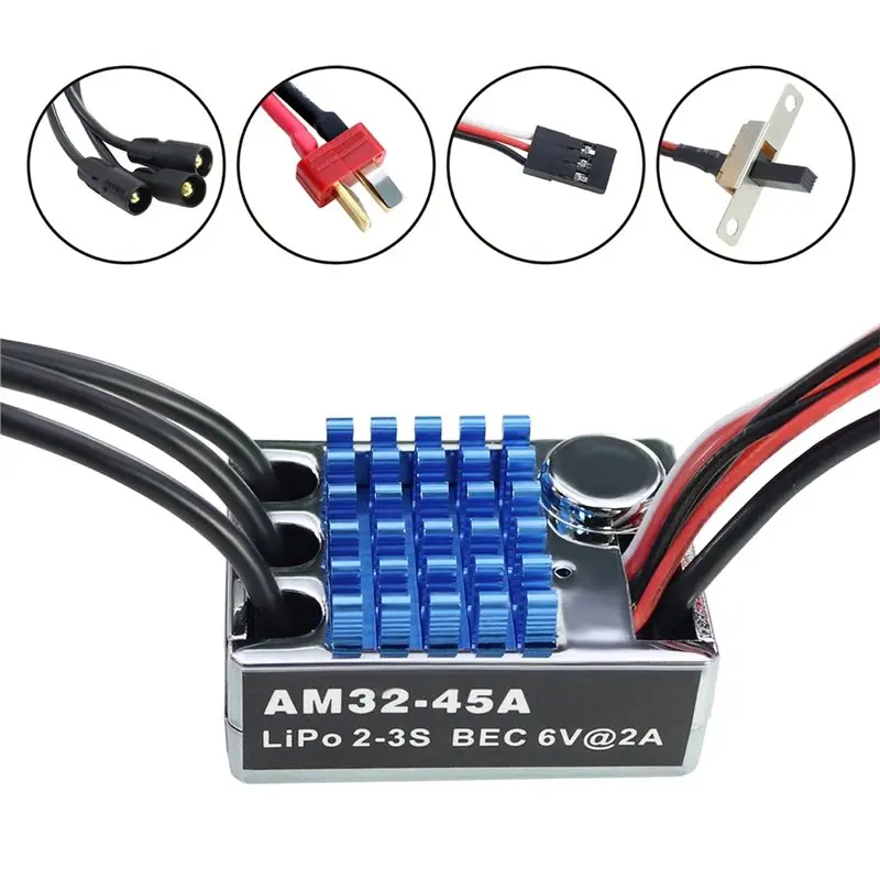 ABXE-MN128 MN86 AM32 45A ESC For 1/12 MN 128 RC Car Crawler 2830 2400KV Outrunner Brushless Motor T Plug Adjustable Adapter Moto