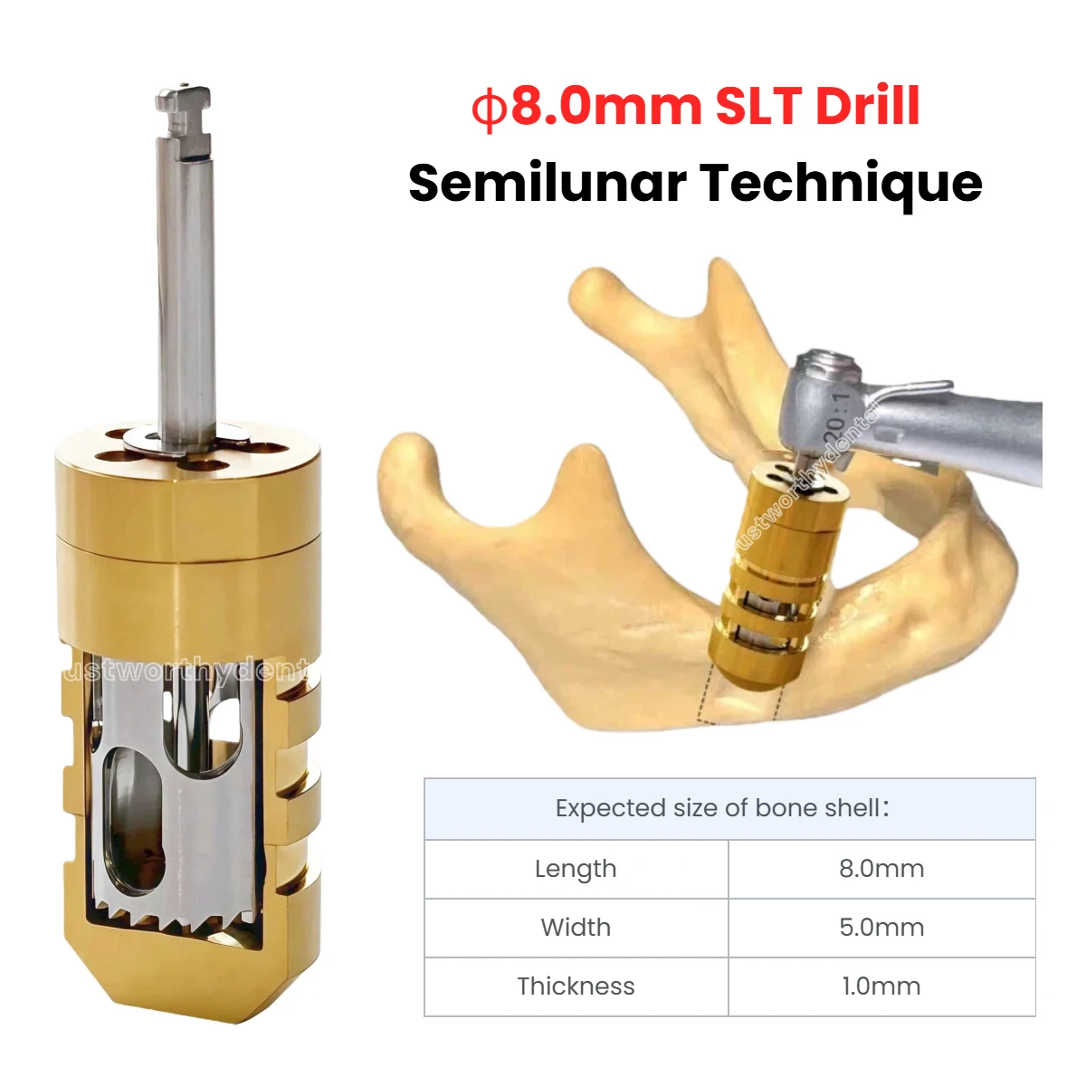 

φ8.0MM Dental SLT Semiluar Technique Bone Drill Sampling Trephine Bur Incremental Bone Slice Drills
