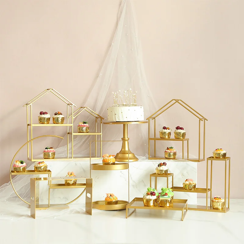 

Gold Nordic Cake Stand Wedding Sugar Bunnies Macarons Cake Stand Dessert Display Candy Bar Biscuit Torten Deko Baking Tools