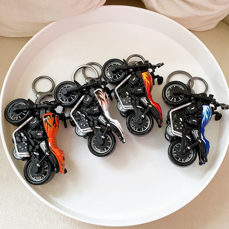1pc Creative 3D Motorcycle Shaped Car Keychain Purse BagPendant Decoration Accessories Gift For Men