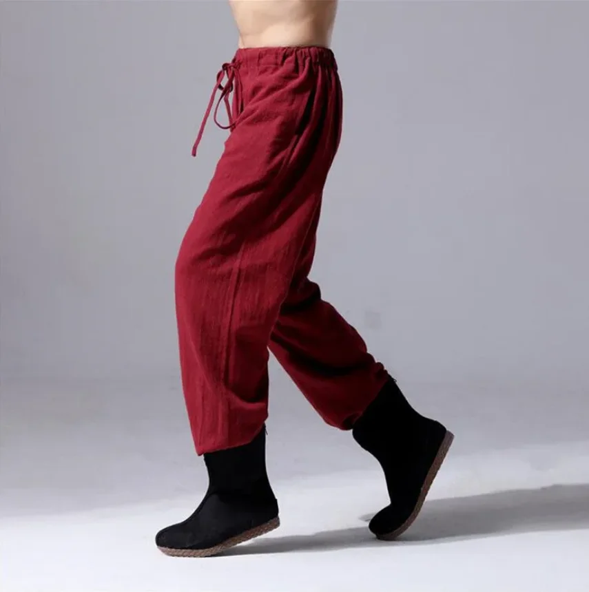 

2026 Men Spring Summer Quality Trousers Cotton Hemp Breathable Comfortable Casual Home Straight Pants Linen plus size Pants