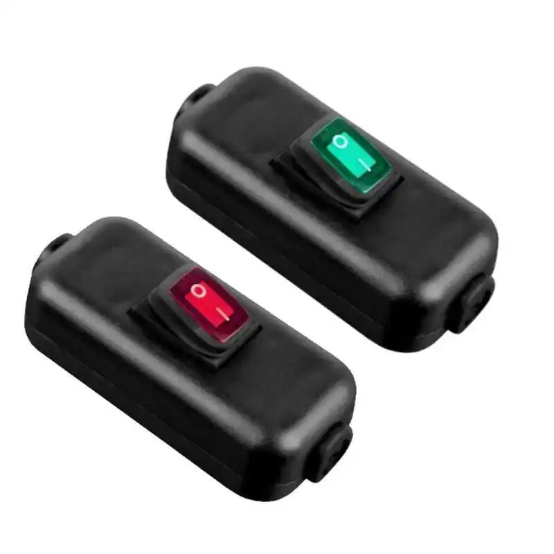 

12V DC Waterproof IP65 Inline Cable Rocker Switch Max AC100~250V LED Indicator