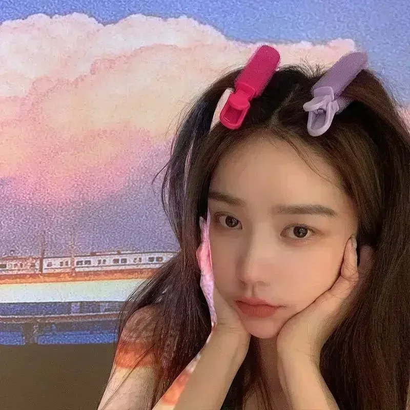 2 Buah Jepit Rambut Halus Akar Rambut Poni, Ember Rambut Keriting Gaya Atasan Rambut Orang Malas, Jepit Rambut Korea Portabel