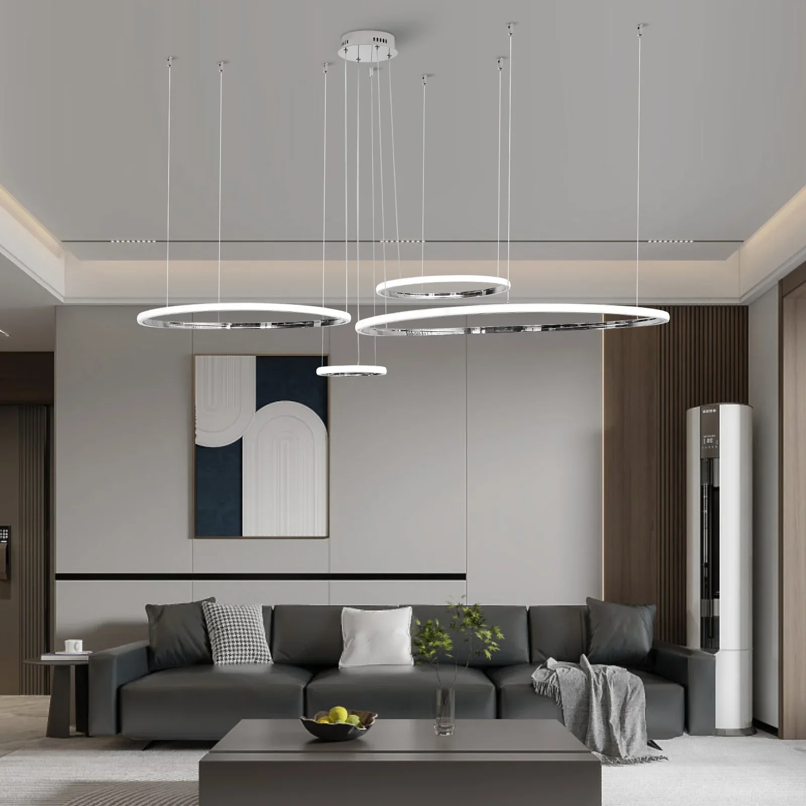 

2025 NEO Gleam Modern Led Chandeliers Lights For Living Dining Room Bedroom Bar Cord Hanging Lamps Chandelier Gold/Chrome Plated