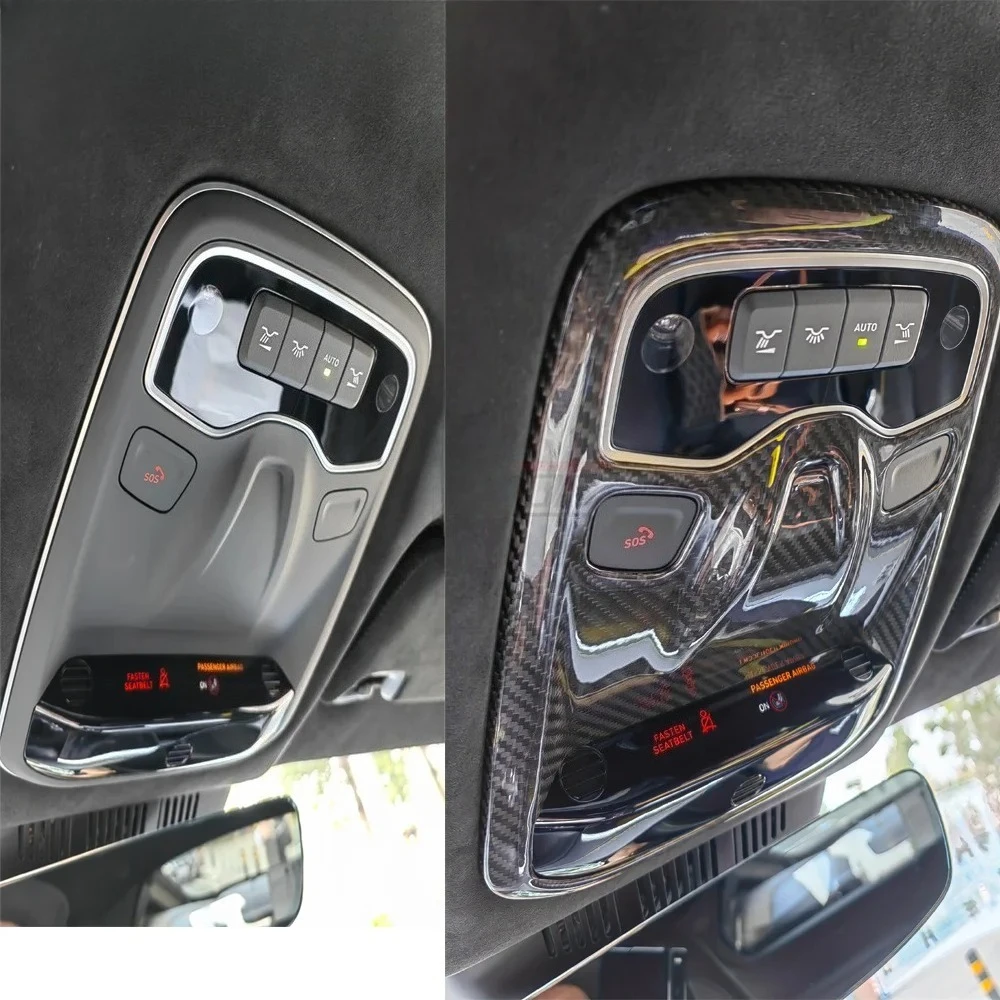 

For 21-23 Lotus Emira GT4 Coupe Real Carbon Fiber Car Front Roof Reading Lights Lamp Panel Cover Trim Interior Car Accessories