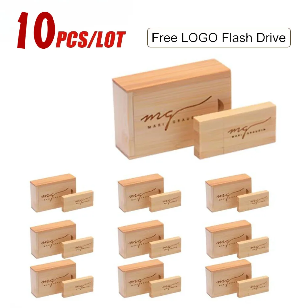 

10PCS/LOT Walnut Wooden USB 2.0 Flash Drive Pen usb 128GB wood Pen drive Memory Stick 16GB 32GB 64GB Wedding Photography Gifts