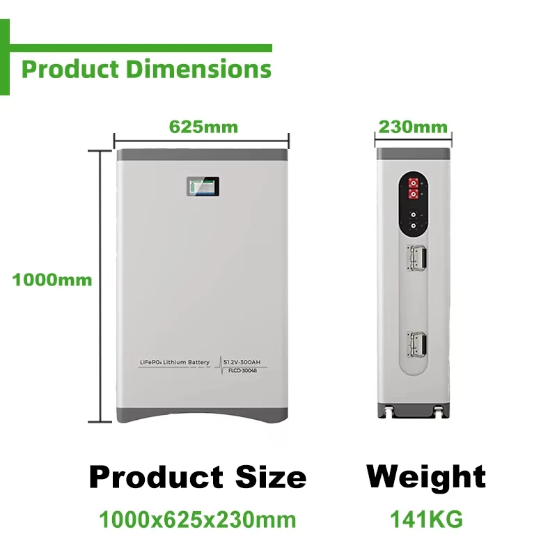 EnergyCreative 51.2V Home Solar Energy Storage Battery 100Ah 200Ah 300Ah LiFePO4 Wall/Floor Mounted Lithium Ion Batteries Pack